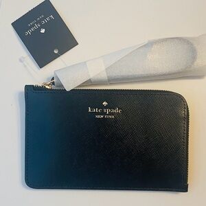 Kate Spade Black Leather Pouch NWT